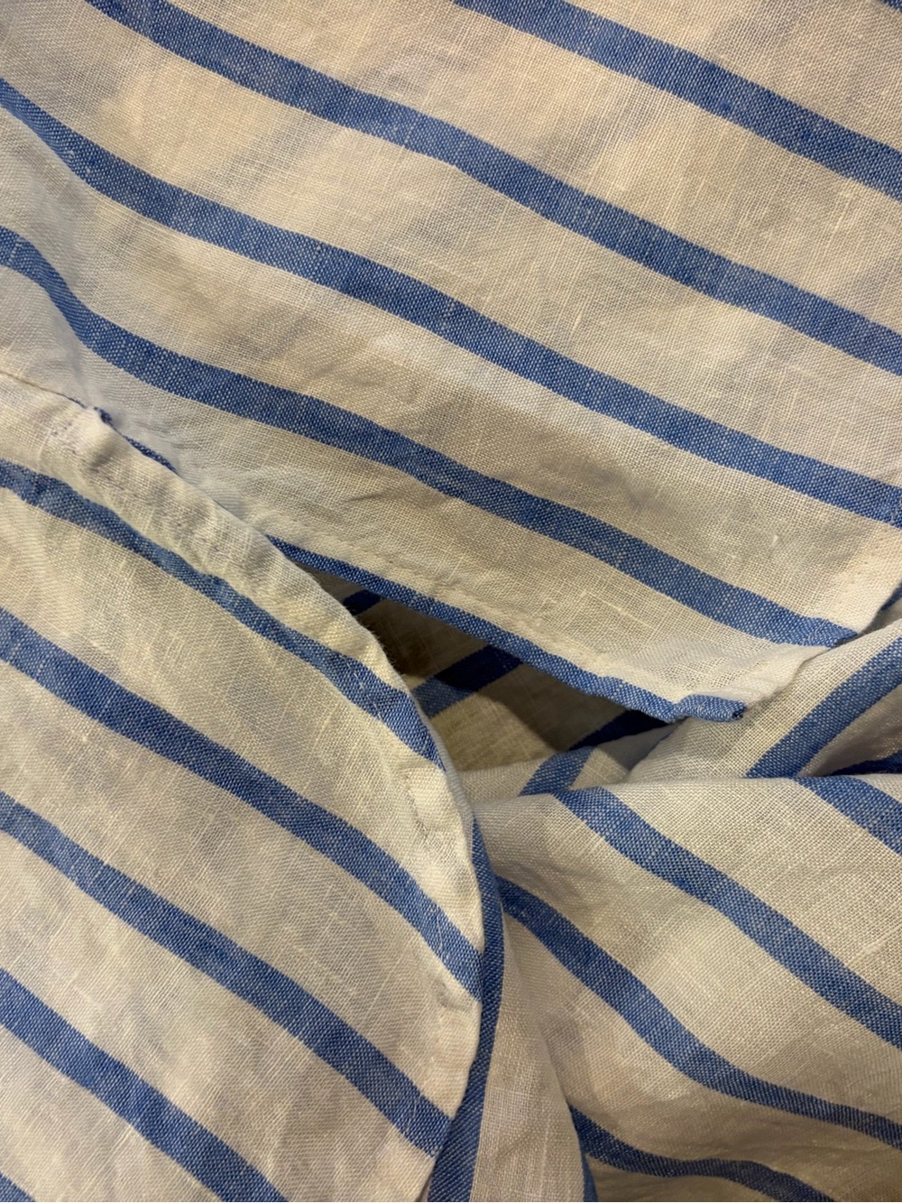 J. Jill Love Linen Blue White Striped Button Down Shirt - Picture 6 of 6